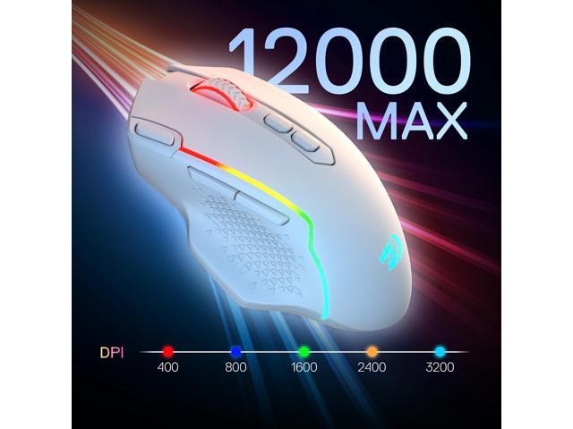 Redragon M810 MAX 3-Mode Wireless Gaming Mouse, 12000 DPI Wired/Wireless RGB Mouse w/Rapid Fire Key, 8 Macro Buttons, 188-Hour Reliable Power...