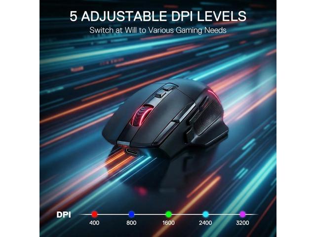 Redragon M925 PRO Wireless Gaming Mouse, 26,000 Max DPI Optical RGB Gaming Mice with 10 Programmable Buttons, Ergonomic Natural Grip Build,...
