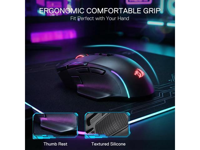 Redragon M925 PRO Wireless Gaming Mouse, 26,000 Max DPI Optical RGB Mice with 10 Programmable Buttons, Hyper-Fast Scroll, Software Supports DIY...