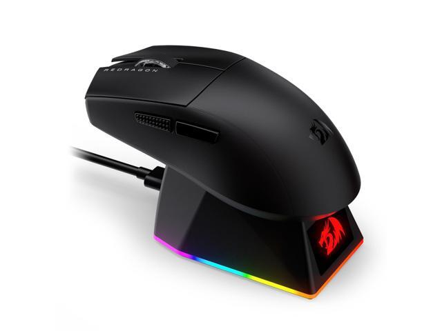 Redragon M999 Wireless Gaming Mouse, Tri-Mode Mouse with RGB Magnetic Charging Dock, 45000 DPI MAX Adjustable, 4 Programmable Buttons, Ergonomic...