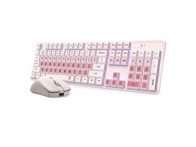 Redragon BS 8531 Wireless Keyboard & Mouse Combo, 104 Keys Low-Profile Mechanical Switch White LED Gaming Keyboard and 4000 DPI Mouse Bundle,...
