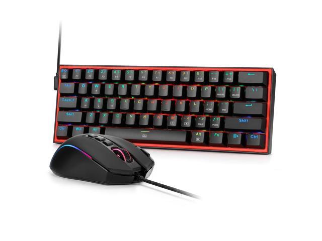 Redragon CB201 Gaming Keyboard & Mouse Combo, 61 Keys K617 Wired RGB Gaming Keyboard and 8000 DPI Wired M612 Gaming Mouse Bundle, Black