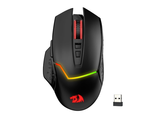 Redragon M690 MAX Wireless RGB Gaming Mouse 12800 DPI Remapping Keys Cable-Free