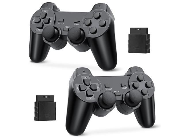RetroFam Wireless PS2 Controller 2-Pack for PlayStation 2 Console, Black - Consumer Electronics