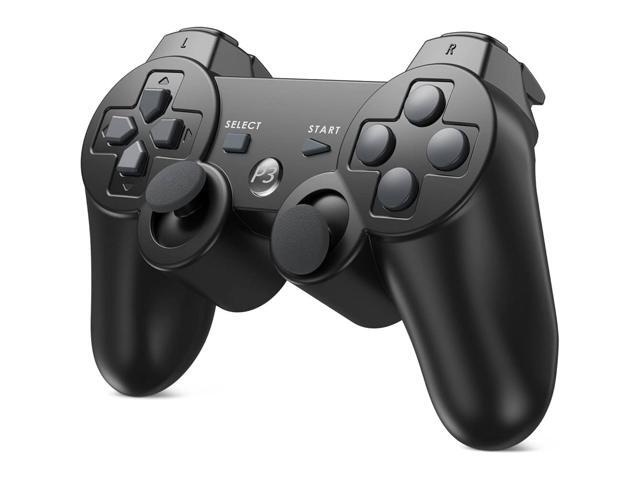 RetroFam Wireless PlayStation 3 Controller 2 Pack, Black & Silver - Compatible with PS3 Game Console