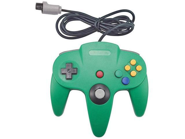 RetroFam 2-Pack Nintendo 64 (N64) Wired Controllers Green & Red