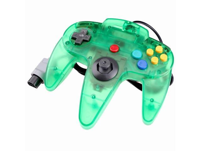 RetroFam Wired Game Controller for Nintendo 64 N64 Game Console, Transparent Green