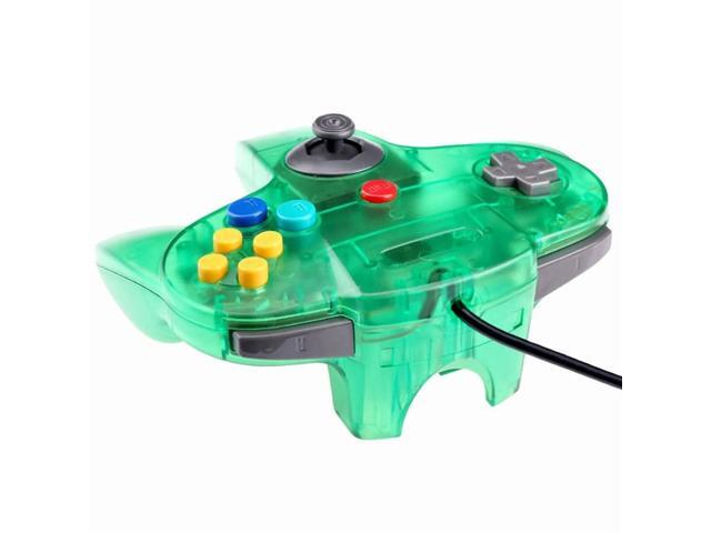 RetroFam Wired Game Controller for Nintendo 64 N64 Game Console, Transparent Green
