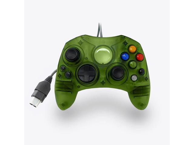 RetroFam Wired Game Controller Compatible with Original Xbox Game Console Duke Style, Clear Green