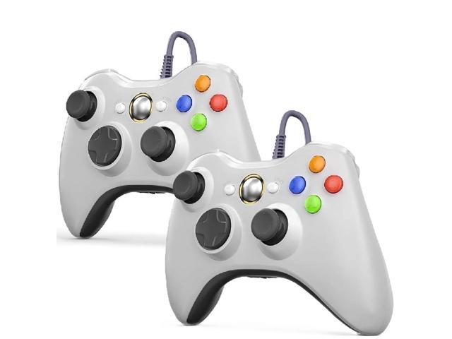 RetroFam 2 Pack Wired Game Controller compatible with Xbox 360 Game Console, White