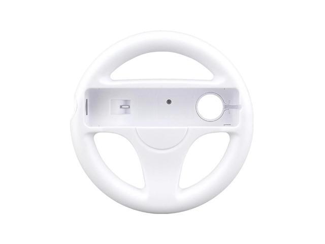 Retrofam 2 Pack Mario Kart Steering Wheel and Remote for Wii Game Console, White