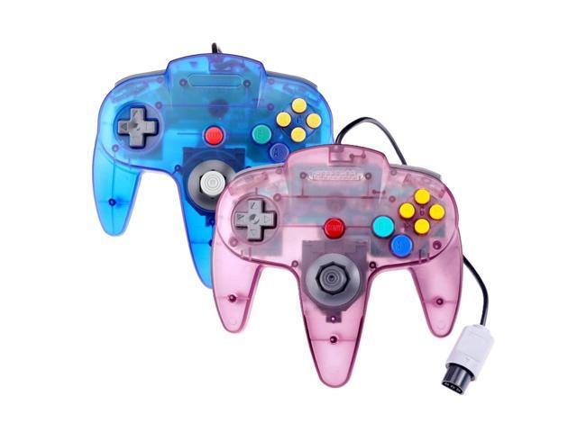 RetroFam Nintendo 64 N64 Controller Video Game Console Joystick, Transparent Blue & Purple