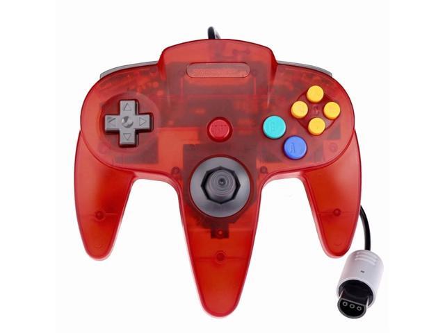 RetroFam Nintendo 64 N64 Controller Video Game Console Joystick, Transparent Green & Red