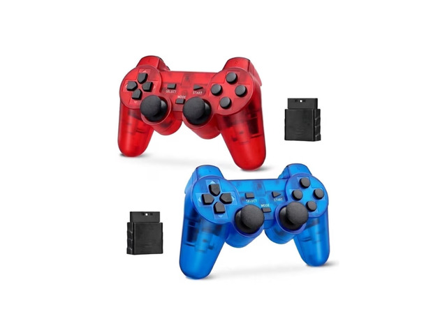 RetroFam 2 Pack compatible PS2 Controller Wireless for Playstation 2 PS2 Console