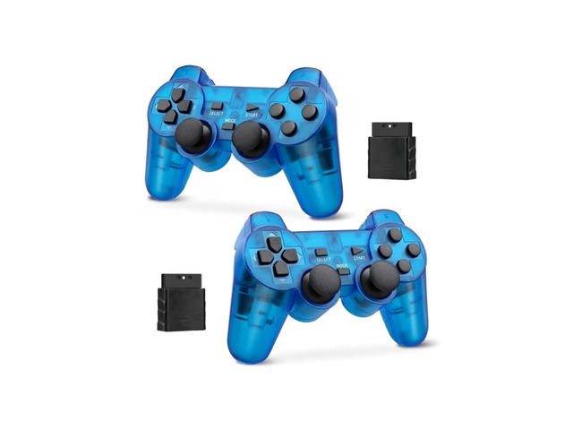 RetroFam 2 Pack compatible PS2 Controller Wireless for Playstation 2 PS2 Console