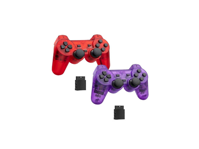 RetroFam 2 Pack compatible PS2 Controller Wireless for Playstation 2 PS2 Console