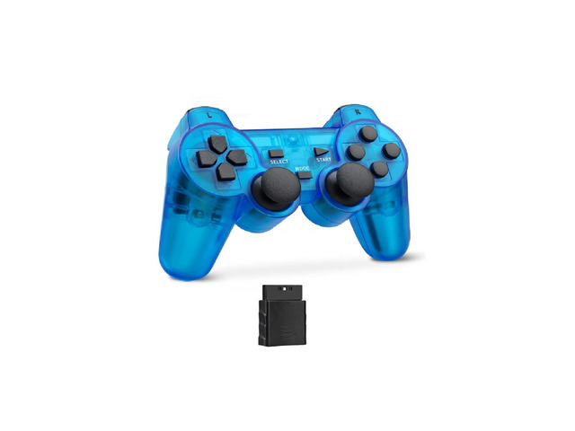 RetroFam compatible PS2 Controller Wireless for Playstation 2 PS2 Console, Trans