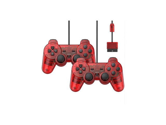 RetroFam 2 Pack Wired Controller Compatible for PlayStation 2 PS2 Game Console,