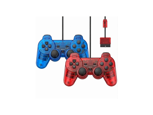 RetroFam 2 Pack Wired Controller Compatible for PlayStation 2 PS2 Game Console,