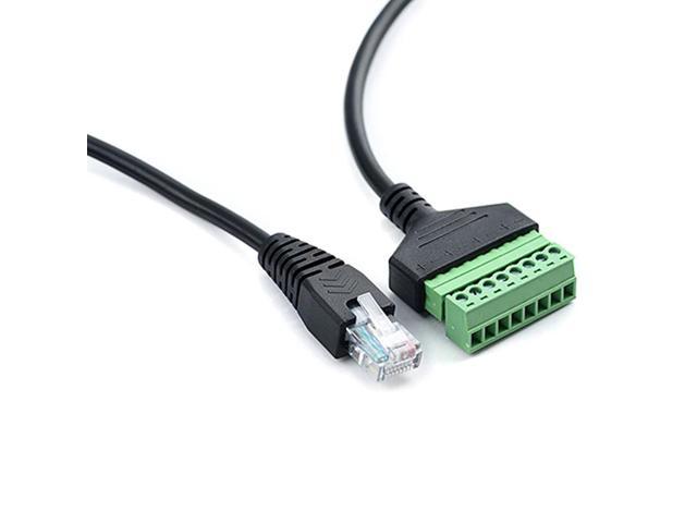 RJ45 Ethernet Male To 8 Pin AV Terminal Screw Adapter Converter Block Plug cable for CCTV camera