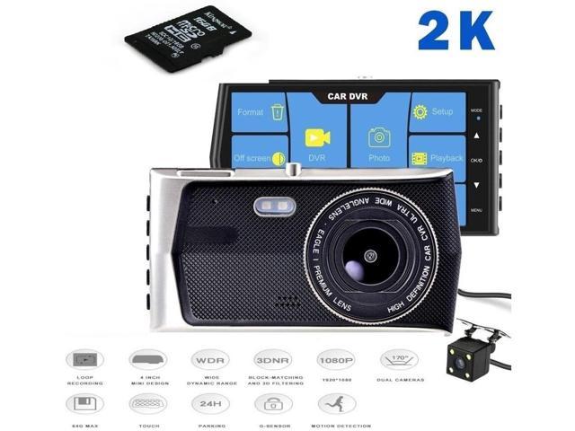 HD Dash Cam 4' IPS Touch Screen Dual Lens Car Camera 1080P FHD Video Record and Backup Camera, 170 Degree Angle,G-Sensor, Parking Monitor, Loop.