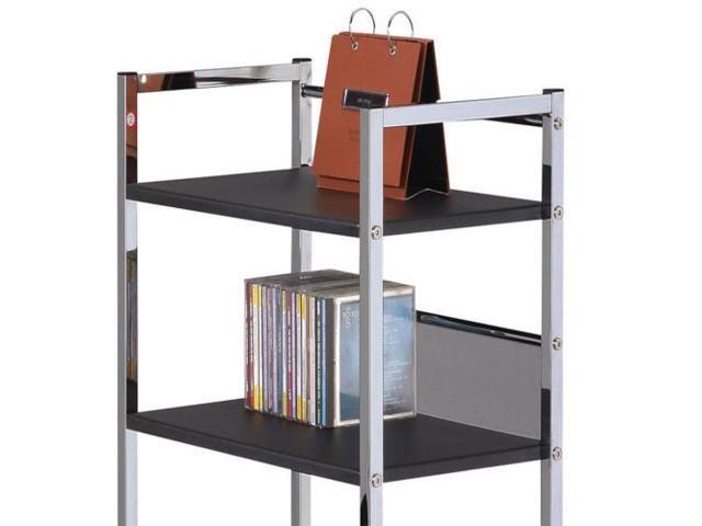 taoruifang Elvis Black & Chrome Finish Writing Desk W/Shelves
