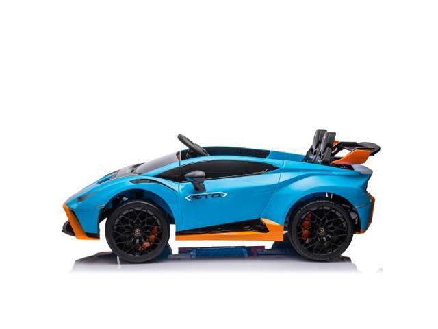 taoruifang Lamborghini Huracan Sto 24V Kids Electric Ride-On Drift Car: Speeds 1.86-5.59 MPH, Ages 3-8, Foam Front Wheels, 360° Spin, LED Lights,...