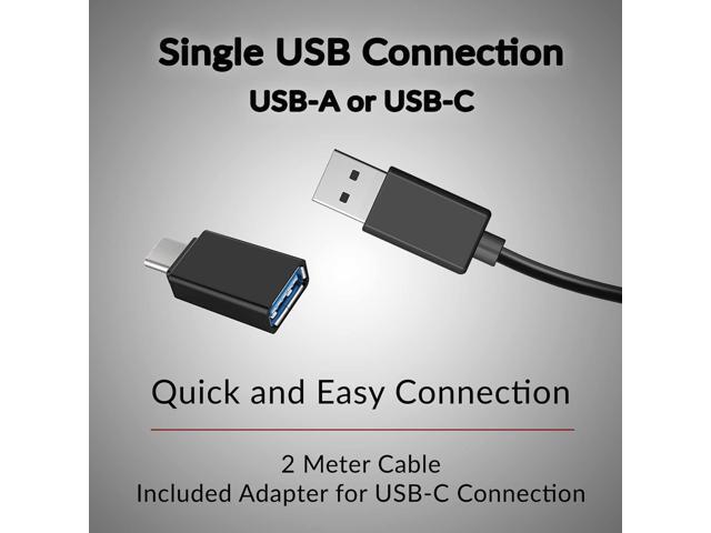 Cyber Acoustics USB Speaker Bar (CA-2890) Stereo USB Powered Speaker, Easily Clamps to Monitor, Convenient Controls