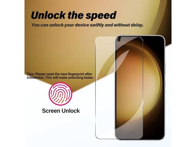 Galaxy S23 Tempered Glass Screen Protector + Camera Lens Protector [ 2 + 2 Pack ][Case Friendly] [Anti-Scratch] [Ultrasonic Fingerprint Unlock]...
