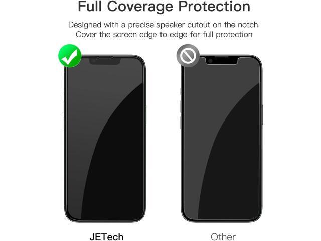JETech Full Coverage Screen Protector for iPhone 13 Pro Max 6.7-Inch, Black Edge Tempered Glass Film with Easy Installation Tool, Case-Friendly, HD...