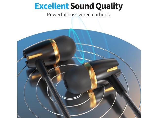 Earbuds Wired with Microphone, 5 Pack Wired Headphones with Powerful Heavy Bass, High Definition, Earphones Wired 3.5mm Jack