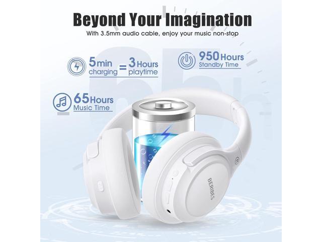 Bluetooth Headphones Over Ear,BERIBES 65H Playtime and 6 EQ Music Modes with Microphone,HiFi Stereo Foldable Lightweight Wireless Headset,Deep Bass...
