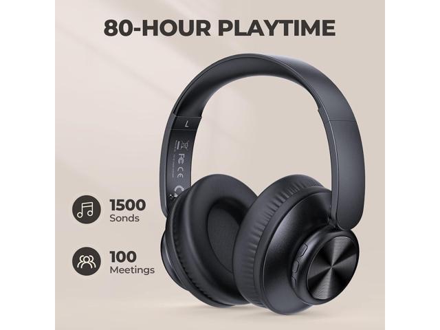 V8 Wireless Bluetooth Headphones Over Ear, 80 Hours Playtime Wireless Headphones with Deep Bass,Lightweight Foldable Headphones Built-in Mic,HiFi...