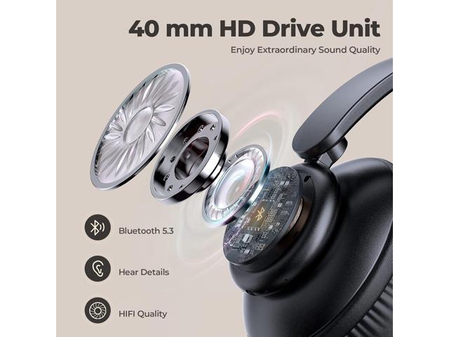 V8 Wireless Bluetooth Headphones Over Ear, 80 Hours Playtime Wireless Headphones with Deep Bass,Lightweight Foldable Headphones Built-in Mic,HiFi...