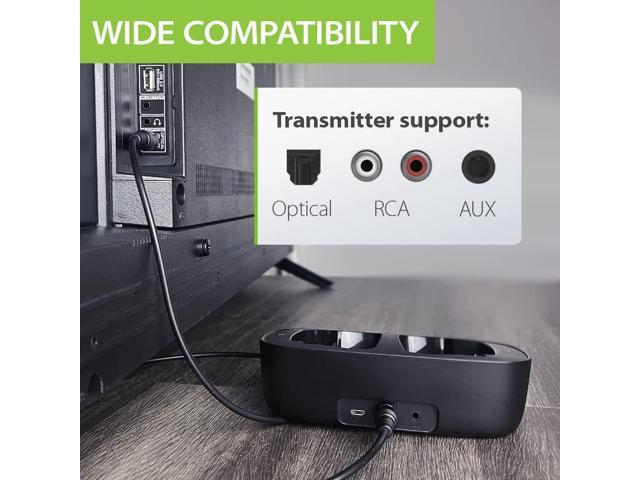Avantree Ensemble - Wireless Headphones for TV Watching with Charging Dock & Transmitter, Easy Setup & Comfortable Fit for Seniors, 35hrs Bluetooth...