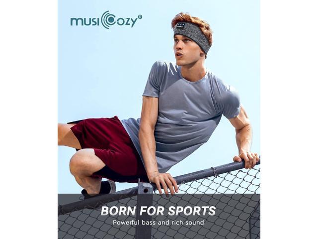 MUSICOZY Bluetooth 5.2 Sleep Headphones, Wireless Headband Earphones Sleeping Mask & Workout Headband for Women Men, Ideal for Running, Travel &...