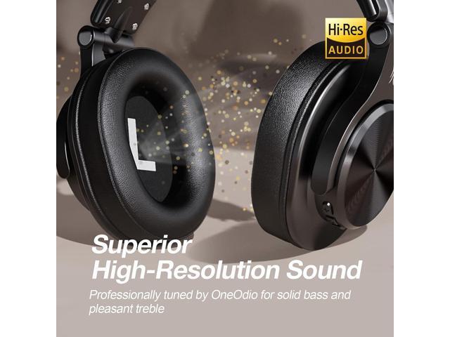 OneOdio A70 Bluetooth Over Ear Headphones, Wireless Headphones w/ 72H Playtime, Hi-Res, 3.5mm/6.35mm Wired Audio Jack for Studio Monitor & Mixing...