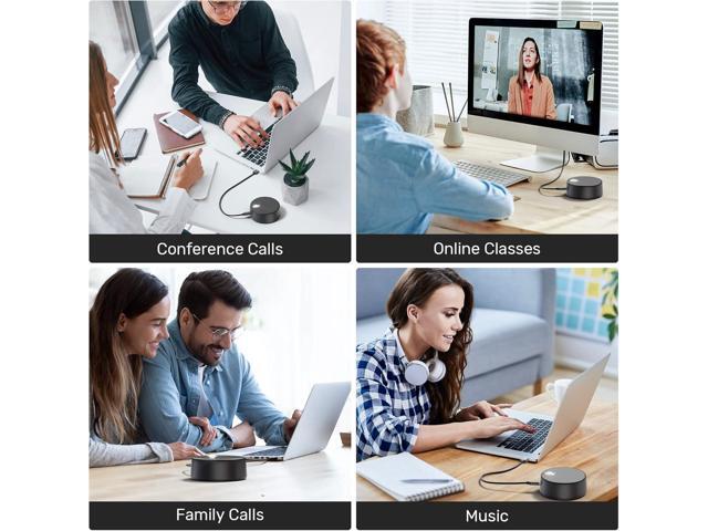 ROFALL USB Computer Speakers with Microphone, PC Laptop Speaker with Mic, 3 Sound Modes, Hand Free Enhanced Voice Pick up, Compatible with Zoom for...
