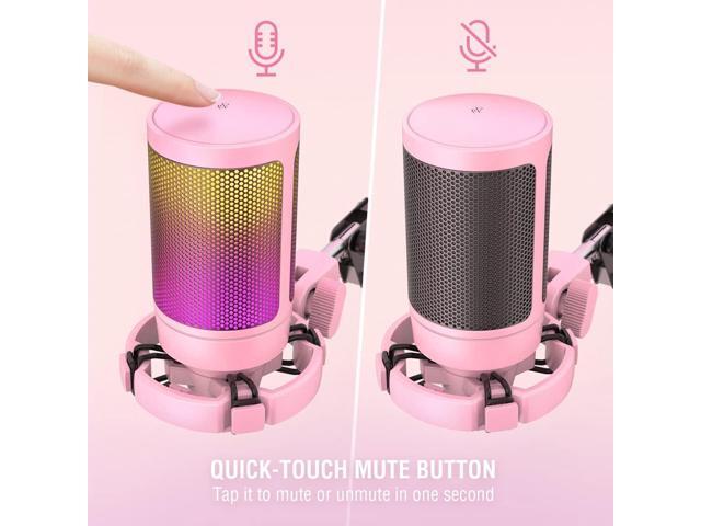 Gaming USB Microphone Kit, PC Streaming Recording Computer RGB Microphone Set for Podcasting, Singing, YouTube, Condenser Cardioid Mic with Quick...