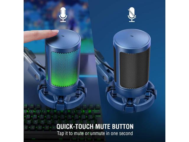 FIFINE USB Gaming Streaming Recording PC Microphone Kit, RGB Condenser Computer Mic Bundle for Podcasts, Audio, Vocal, Video on Mac/Desktop/Laptop,...