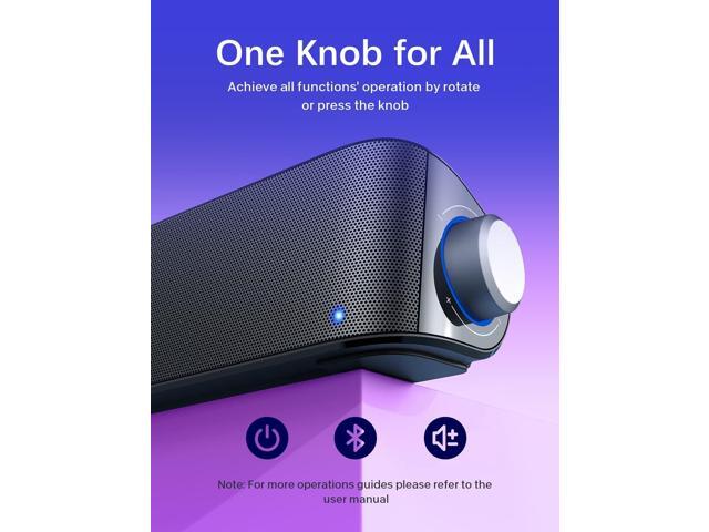 Computer Speakers, HiFi Sound Quality Computer Sound Bar, USB Powered PC Speakers, Bluetooth 5.0 and 3.5mm Aux-in Computer Speakers for Desktop,...