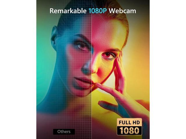 NBPOWER 1080P 60FPS Streaming Camera Webcam with Microphone and Fill RGB Light,Autofocus,Work with Laptop/Desktop Computer/Winsdows/Mac OS/PC...