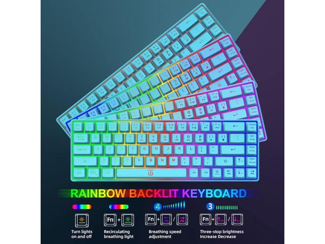 Snpurdiri 60% Wireless Gaming Keyboard and Mouse Combo,LED Backlit Rechargeable 2000mAh Battery,Small Membrane But Mechanical Feel Keyboard +...
