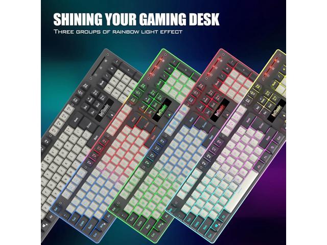 RedThunder K10 Wireless Gaming Keyboard and Mouse Combo, LED Backlit Rechargeable 3800mAh Battery, Mechanical Feel Anti-ghosting Keyboard + 7D...