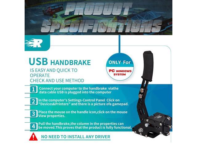 PC Racing Game USB Handbrake for 16Bit SIM for Racing Games, Compatible with G27 G29 G920 G923 T500 T300 Simulate Linear HandbrakeOnly PC System