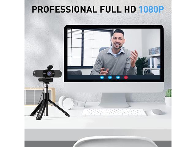 EMEET C960 Webcam with Tripod, 1080p Webcam with Microphone, Adjustable Height Mini Tripod, C960 Web Camera with Privacy Cover, Plug & Play Webcam...