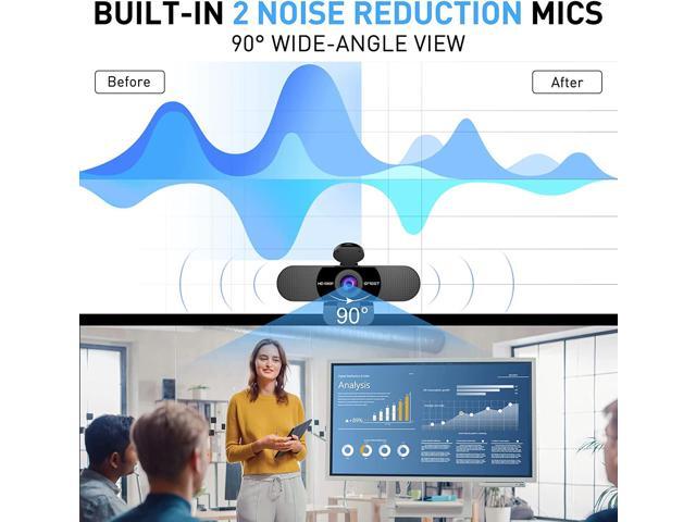 EMEET C960 Webcam with Tripod, 1080p Webcam with Microphone, Adjustable Height Mini Tripod, C960 Web Camera with Privacy Cover, Plug & Play Webcam...