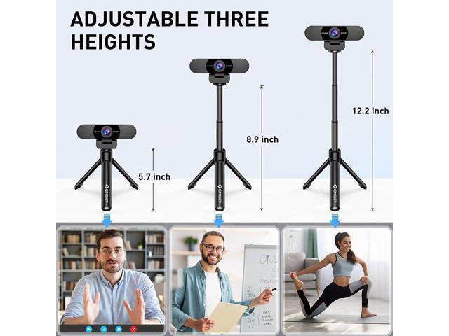 EMEET C960 Webcam with Tripod, 1080p Webcam with Microphone, Adjustable Height Mini Tripod, C960 Web Camera with Privacy Cover, Plug & Play Webcam...