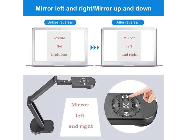 4K USB Document Camera for Teacher, 8MP Webcam & Visualiser for A3 Size with Dual Microphones, 3-Level LED Light, Image Invert, Foldable for Live...