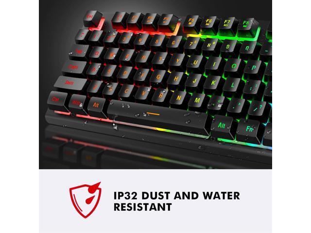 NPET K10 Wired Gaming Keyboard, LED Backlit, Spill-Resistant Design, Multimedia Keys, Quiet Silent USB Membrane Keyboard for Desktop, Computer, PC...